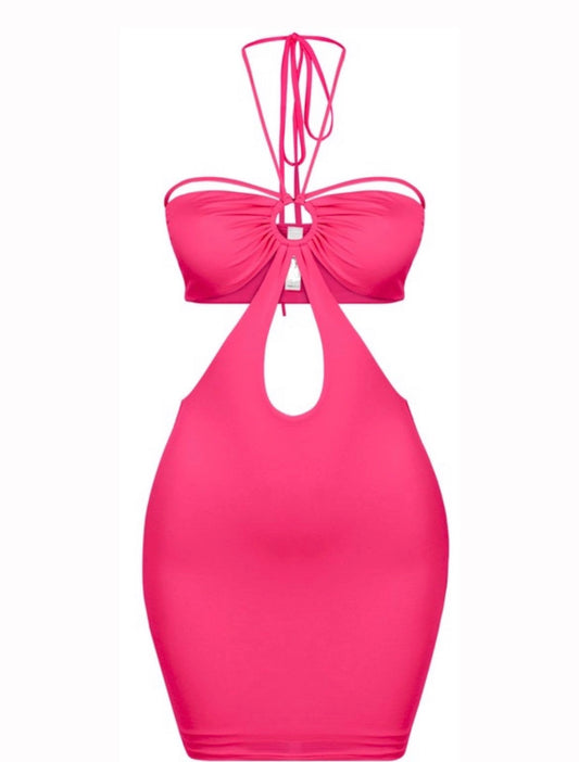Pink Halter Mini - Dress